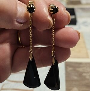 Vintage Gold Tone Dangle Drop Earrings
